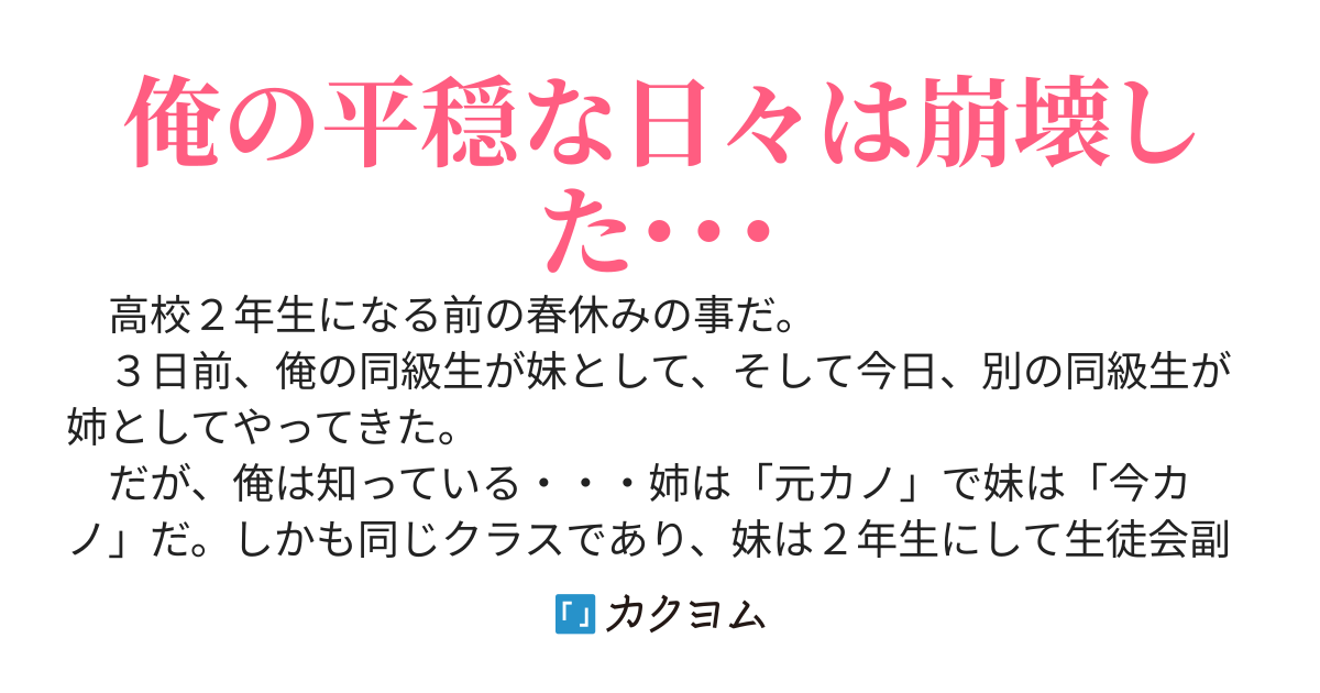 俺の元カノが義姉に、今カノが義妹になって、家も学校も・・・