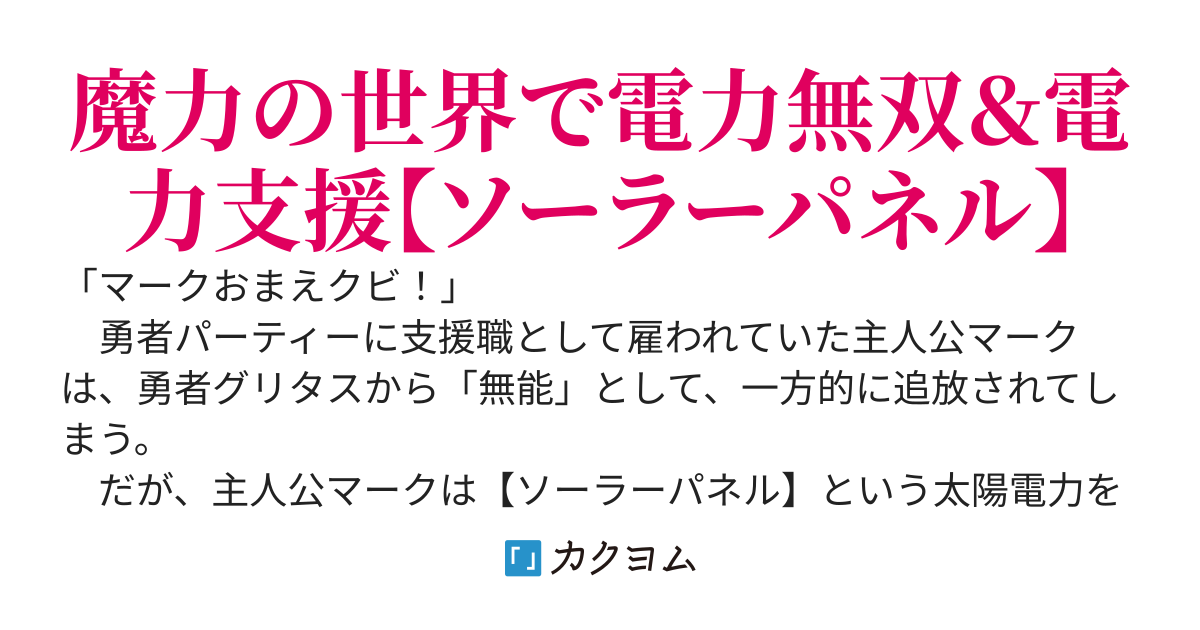 無限の太陽電力！　勇者パーティーを追放された支援職の僕は、【ソーラーパネル】で勇者の元を去って来た聖女たちを輝かせます。～勇者の聖剣が輝かなくなった？　あ、それ電池切れです～