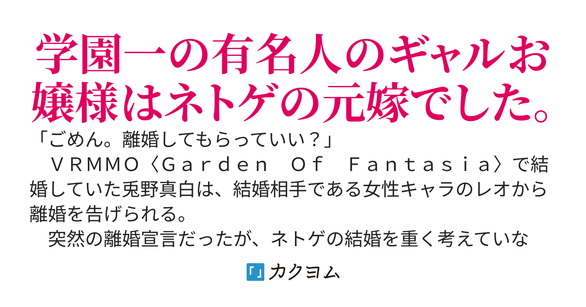 ネトゲの嫁と離婚したら、クラスのギャルお嬢様がガチギレしていた