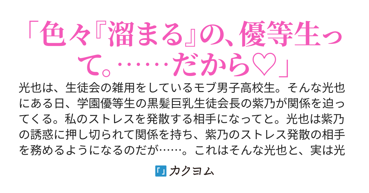 モブの俺を好きな学園優等生の黒髪巨乳生徒会長が、ストレス発散の為とか理由をつけてエチィことを要求してくる話
