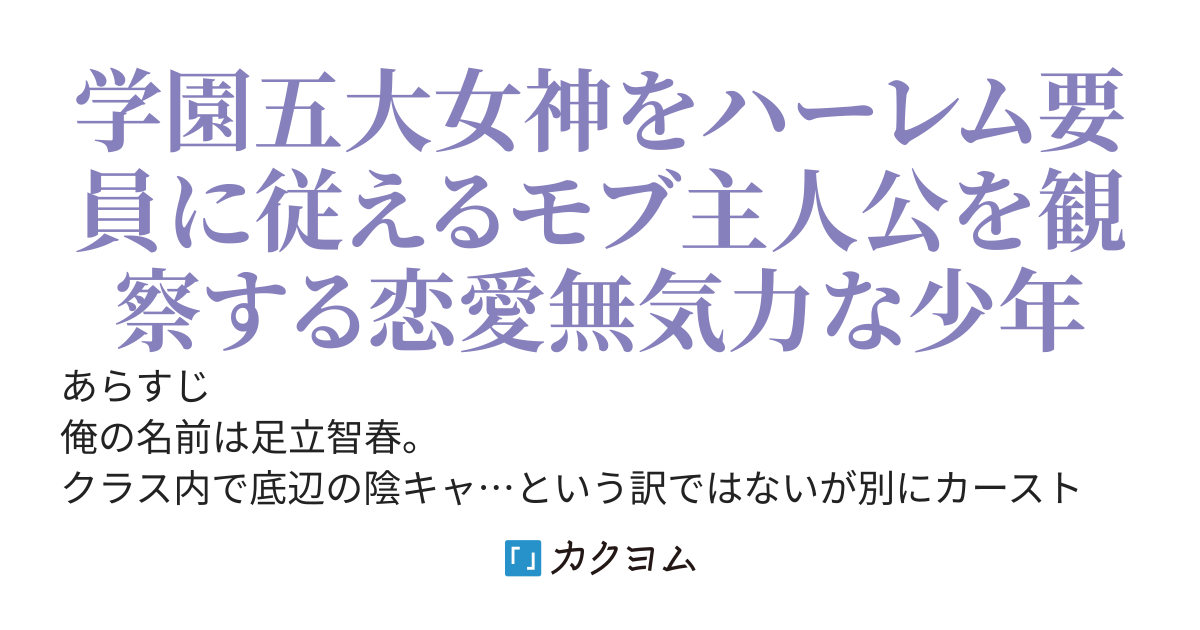 モブを自称するモテモテハーレム主人公君の友達役になった俺は彼を観察するのが趣味の1つです。